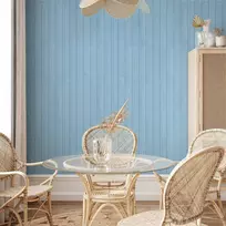 Artgeist Tapetas - Mėlyna Panels - Wooden planks in a pastel mėlynas shade.