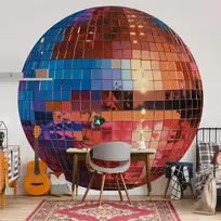 Artgeist Apvalus fototapetas - Old auksinis disco ball
