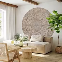 Artgeist Apvalus fototapetas - Sand carpet - worn Persian carpet with rich decorative motifs