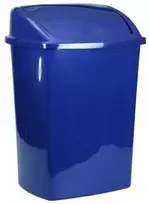V Part Šiukšliadėžė, V formos, mėlyna, plastikinė, 26 l, su atlenkiamu dangčiu, paruošta montuoti prie sienos