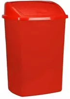 V Part Šiukšliadėžė, V formos, raudona, plastikinė, 26 l, su atlenkiamu dangčiu, paruošta montuoti prie sienos