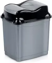 Šiukšlių dėžė 5 l – pilka, plastikinė su pakeliamu dangčiu