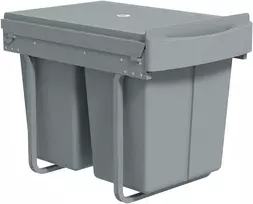 Aosom Ištraukiama šiukšliadėžė, 52x33.5x41 cm, pilka, plastikas metalas