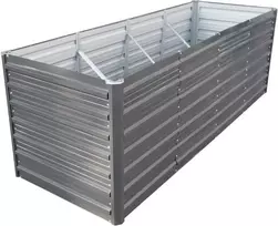 Paaukštinta dėžė daržovėms/augalams auginti 240x80x77cm metalinė/pilka