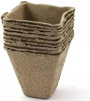 Kvadratiniai vazonėliai daigams 10vnt. LT 8x8x8cm kartoniniai