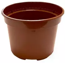Apvalus vazonėlis daigams Ø13cm H9.8cm plastikinis/rudas