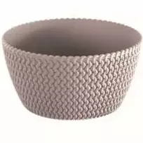 Dekoratyvinis lėkštas gėlių vazonas Splofy D23.6cm H12.3cm plastikinis/š.rudas