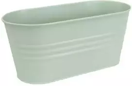 Dekoratyvinis gėlių vazonas 28x13x12cm metalinis/švies.žalias