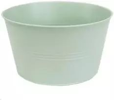 Dekoratyvinis lėkštas gėlių vazonas Ø20cm H14cm metalinis/švies.žalias