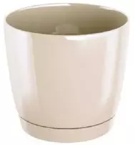 Dekoratyv. gėlių vazonas su padėklu Coubi Round P Ø28cm H26.2cm plastik./kreminės s.