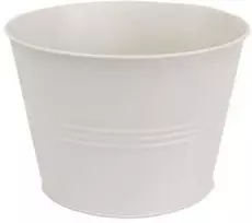 Dekoratyvinis lėkštas gėlių vazonas Ø20cm H14cm metalinis/kreminės sp.
