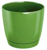 Dekoratyv. gėlių vazonas su padėklu Coubi Round P Ø24cm H22cm plastikinis/žalias