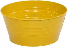 Dekoratyvinis lėkštas gėlių vazonas Ø20cm H10.5cm metalinis/skirtingų sp.