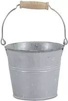 Dekoratyvinis gėlių vazonas Kibiras Ø17cm H15cm cinkinis/baltas
