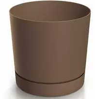 Dekoratyvinis gėlių vazonas Tubo P Ø14.8cm H14.7cm plastikinis/rudas