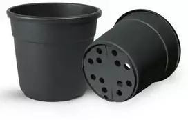 Idel Gėlių vazonas Nobilis Ø31cm H27cm plastikinis/juodas