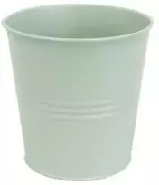 Dekoratyvinis gėlių vazonas Ø15cm H15cm metalinis/švies.žalias