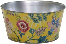 Dekoratyvinis lėkštas gėlių vazonas Ø20cm H10cm metalinis