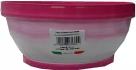 Idel Dekoratyvinis lėkštas gėlių vazonas Classic D16cm/H8cm baltas/fuksijų sp.