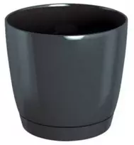 Dekoratyv. gėlių vazonas su padėklu Coubi Round P Ø18cm H16.5cm plastikinis/t.pilkas