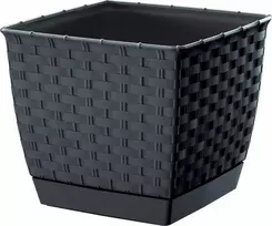 Prosperplast Dekoratyvinis gėlių vazonas Ratolla Square D25cm/H22cm antracito sp.