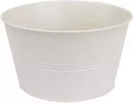 Dekoratyvinis lėkštas gėlių vazonas Ø25cm H14cm metalinis/kreminės sp.