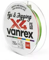 Pintas valas Vanrex Egi&Jigging X4 Braid Lucky John 0.14mm/150m Multi Color