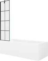Vonia Mexen Cubik su apdaila ir stiklo sienele, 160x70 cm + 50 cm
