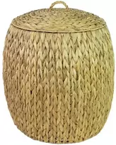 Pintas krepšys su dangčiu ir rankenomis FYD Ø40cm H52cm natūralios spalvos