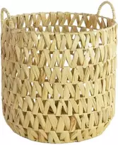 Pintas krepšys su rankenomis FYD Ø39cm/H42cm natūralios sp.