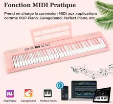 Promotions Sulankstoma pianino klaviatūra 94x22x6 cm rožinė