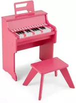Promotions Vaikiškas pianinas-klaviatūra, 38x24x47 cm, rožinis, su taburete