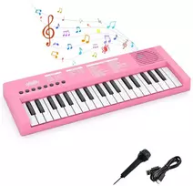 Promotions Vaikiškas pianino klaviatūra, 40.5x15x3.5 cm, rožinė, ABS