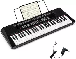 Promotions Pianinas klaviatūra, 54 klavišų elektrinė klaviatūra 85x30x11 cm, juoda, ABS