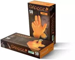 Vienkartinės nitrilinės pirštinės Grippaz 246OR, 50 vnt dėžėje, 0,15mm storis, oranžinės, 11/XXL