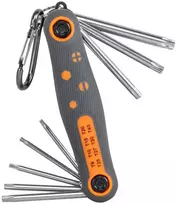 Sulankstomas šešiakampių raktų rinkinys TORX 9 - 40 mm Bradas, 8 vnt., short
