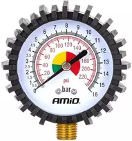 Mechaninis manometras su guminėmis apsaugomis 16 bar G 1/4″, AMIO-04467