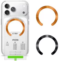 „Tech-Protect MMP-210“ magnetinis „MagSafe Ring“ 2 vnt. juodas ir kosminis oranžinis