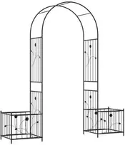 Promotions Sodo arka su vazonais, 198x49.5x221 cm, juoda, metalas