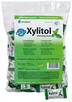 Miradent Xylitol kramtomosios gumos mėtų skonio 100 x 2 vnt.