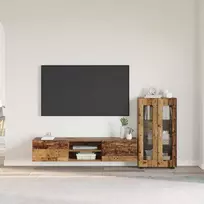TV spintelių komplektas su stalčių FLORIN 3 pcs Senas medis