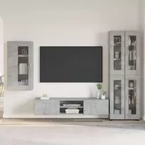 TV spintelių komplektas su stalčių FLORIN 3 pcs Betono pilka