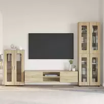 TV spintelių komplektas su stalčių FLORIN 3 pcs Sonoma ąžuolas