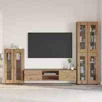 TV spintelių komplektas FLORIN 3 pcs Amatininkų ąžuolas