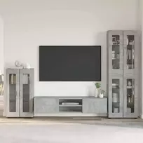 TV spintelių komplektas su stalčių FLORIN 3 pcs Betono pilka