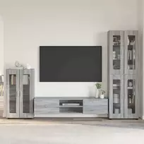 TV spintelių komplektas su stalčių FLORIN 3 pcs Pilkas Sonoma
