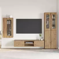 TV spintelių komplektas FLORIN 3 pcs Amatininkų ąžuolas