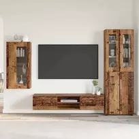 TV spintelių komplektas su stalčių FLORIN 3 pcs Senas medis