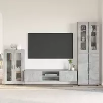 TV spintelių komplektas su stalčių FLORIN 3 pcs Betono pilka
