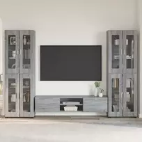 TV spintelių komplektas su stalčių FLORIN 3 pcs Pilkas Sonoma